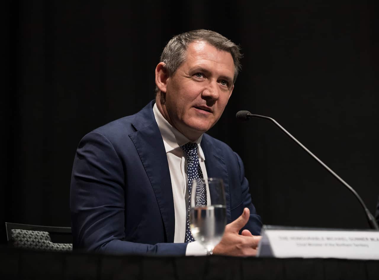 Northern Territory Chief Minister Michael Gunner speaks during a press conference