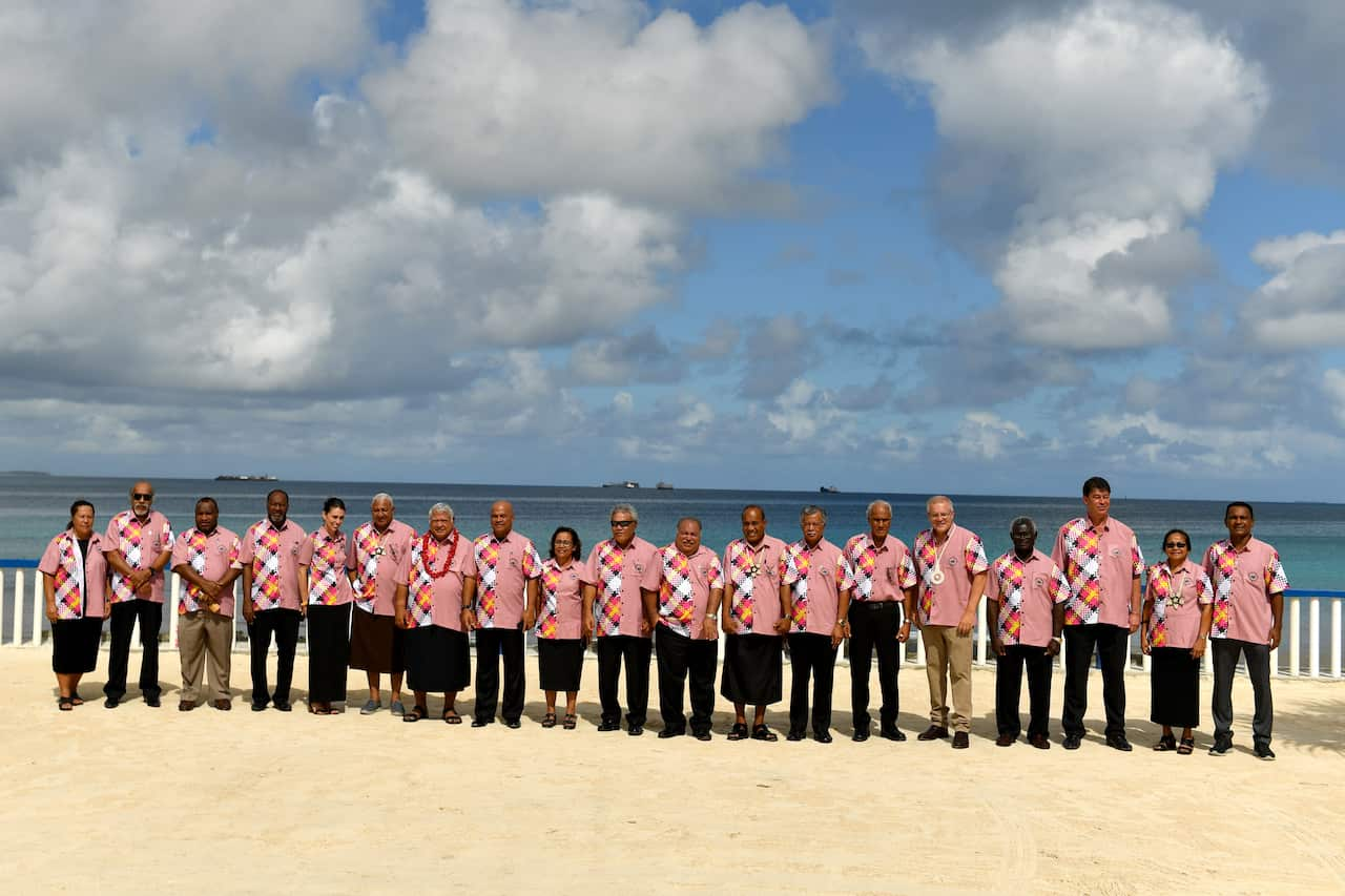 World leaders at the Pacific Islands Forum last week. 