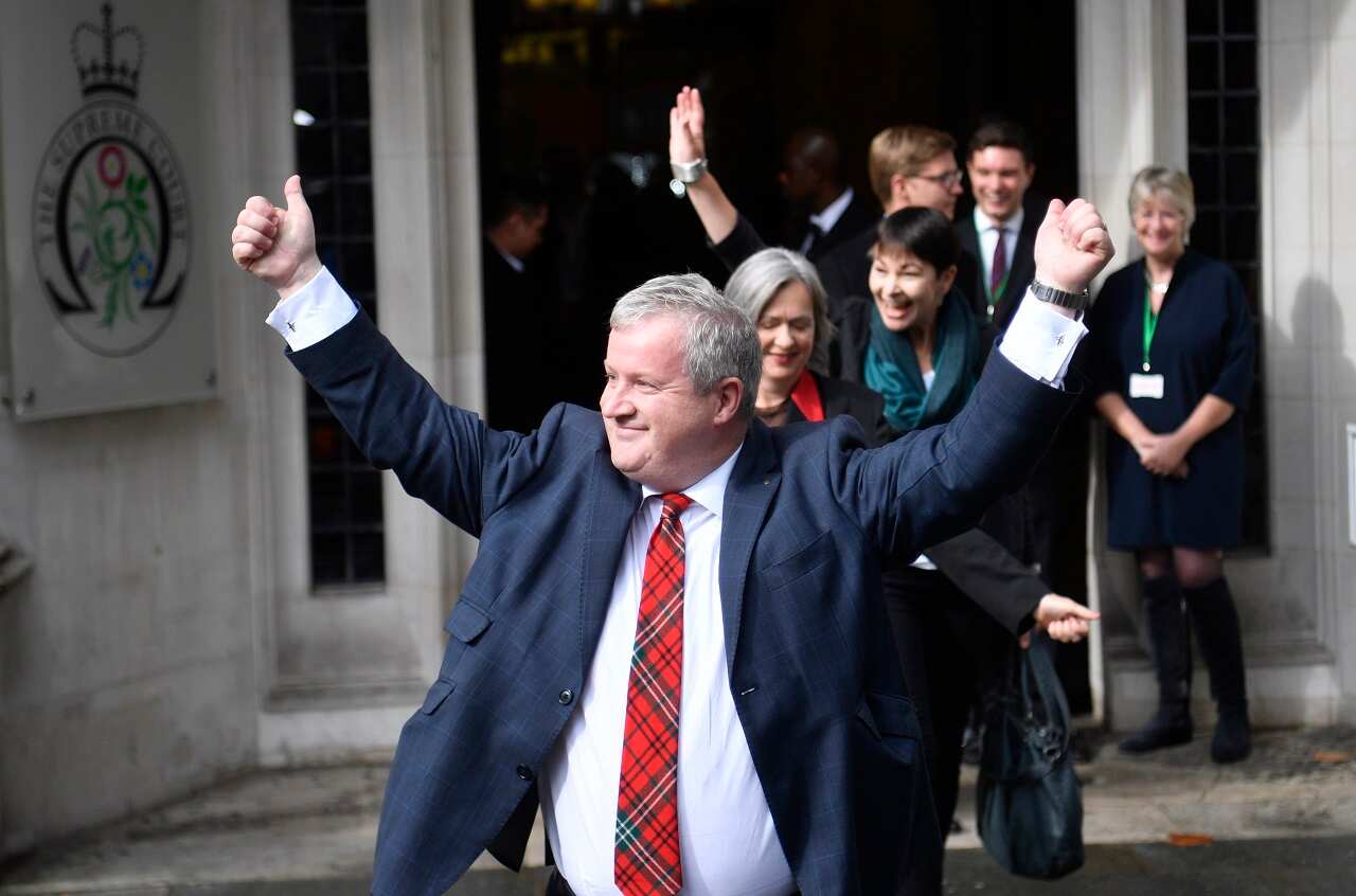 Reaction outside the Supreme Court on Tuesday.