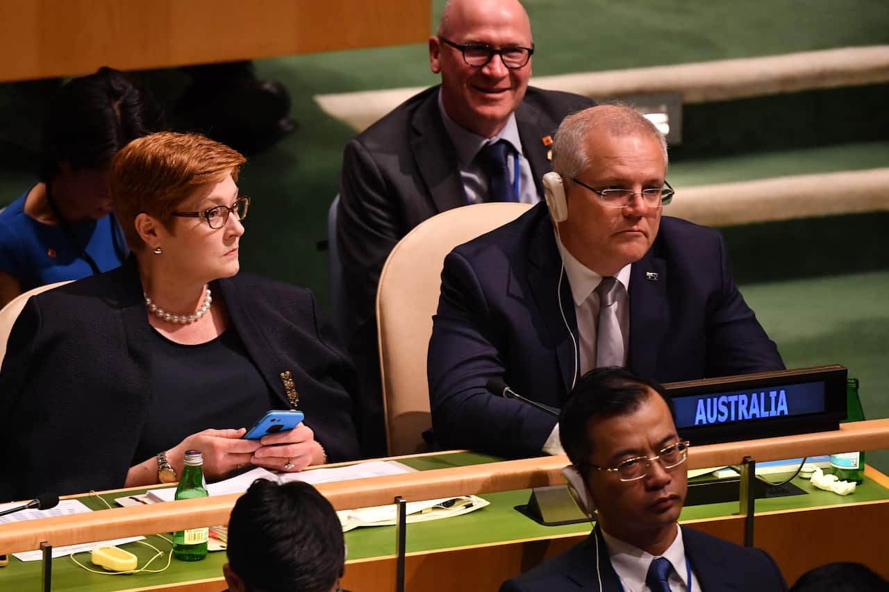 Minister for Foreign Affairs Marise Payne and Prime Minister Scott Morrison.