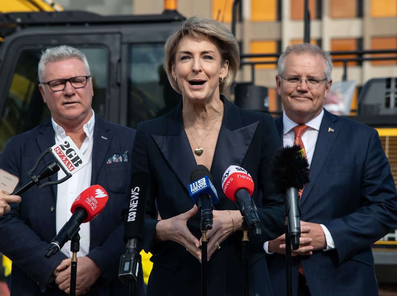 Minister for Employment Michaelia Cash speaking to the media. 