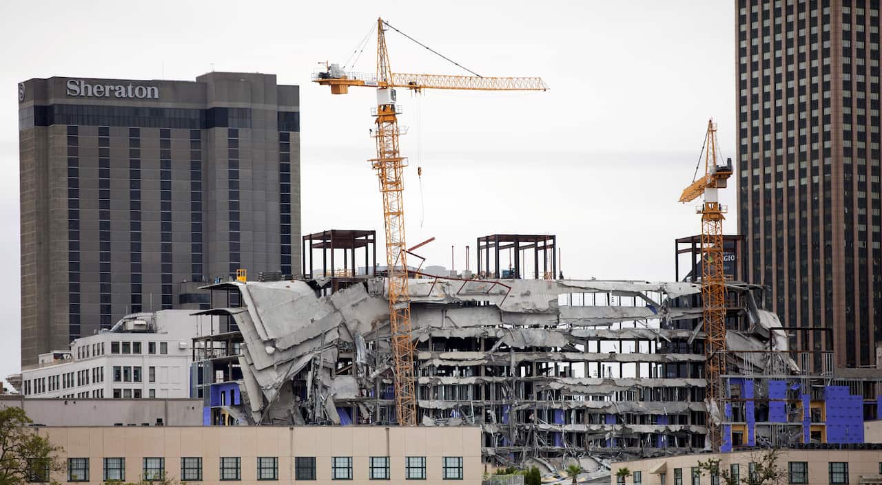 One person is dead and three are still missing after part of the under construction Hard Rock Hotel collapsed in New Orleans.