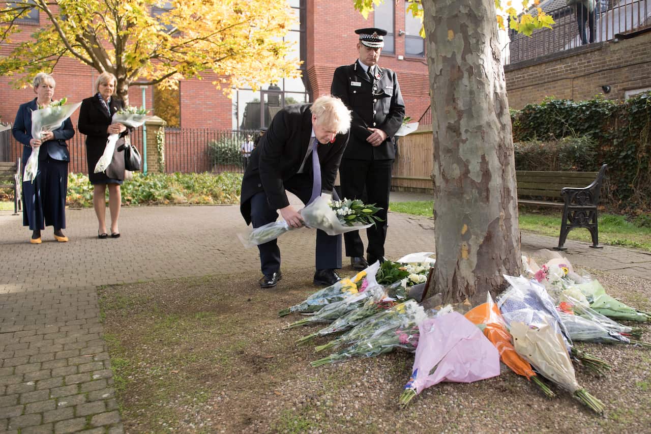 Prime Minister Boris Johnson lays flowers in Essex in memory of the 39 people found dead in a truck