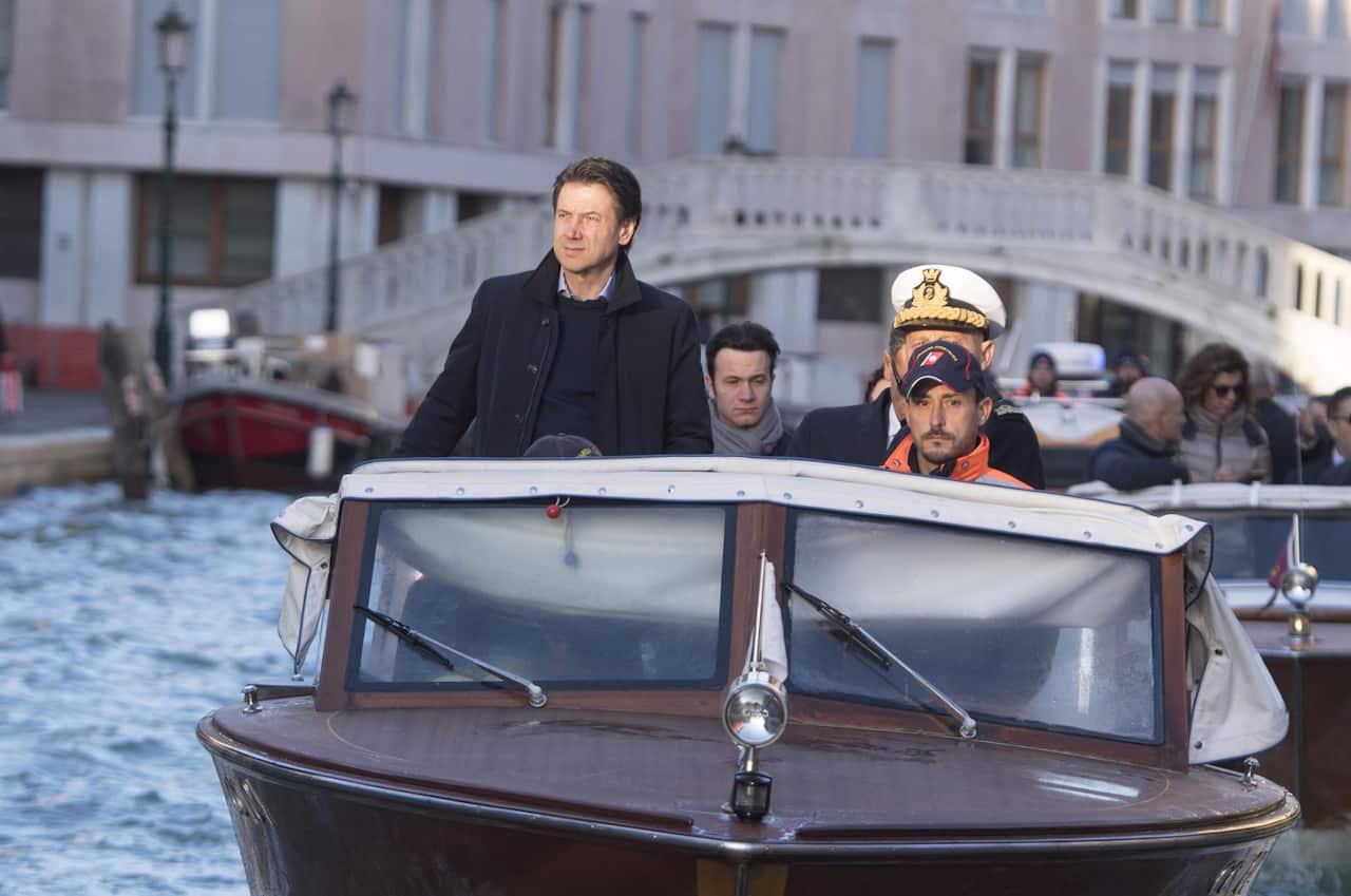 Italian Prime Minister Giuseppe Conte visits Venice.