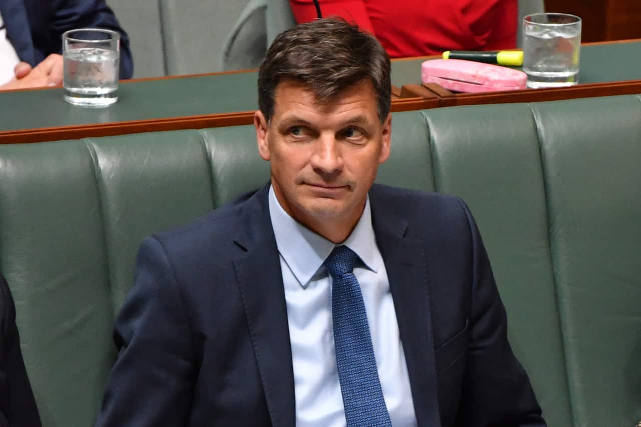 Minister for Energy Angus Taylor during Question Time at Parliament House.