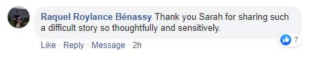 Comment screen shot Facebook