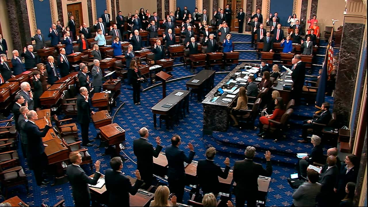 Senate sworn in for impeachment trial against Donald Trump.