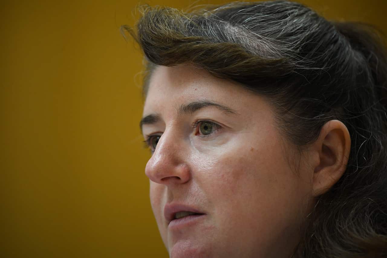 Deputy Secretary to the Treasury Meghan Quinn appears before a Senate Estimates hearing at Parliament House in Canberra.