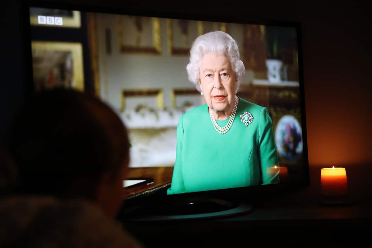Queen Elizabeth II delivers her address to the nation and the Commonwealth in relation to the coronavirus epidemic.