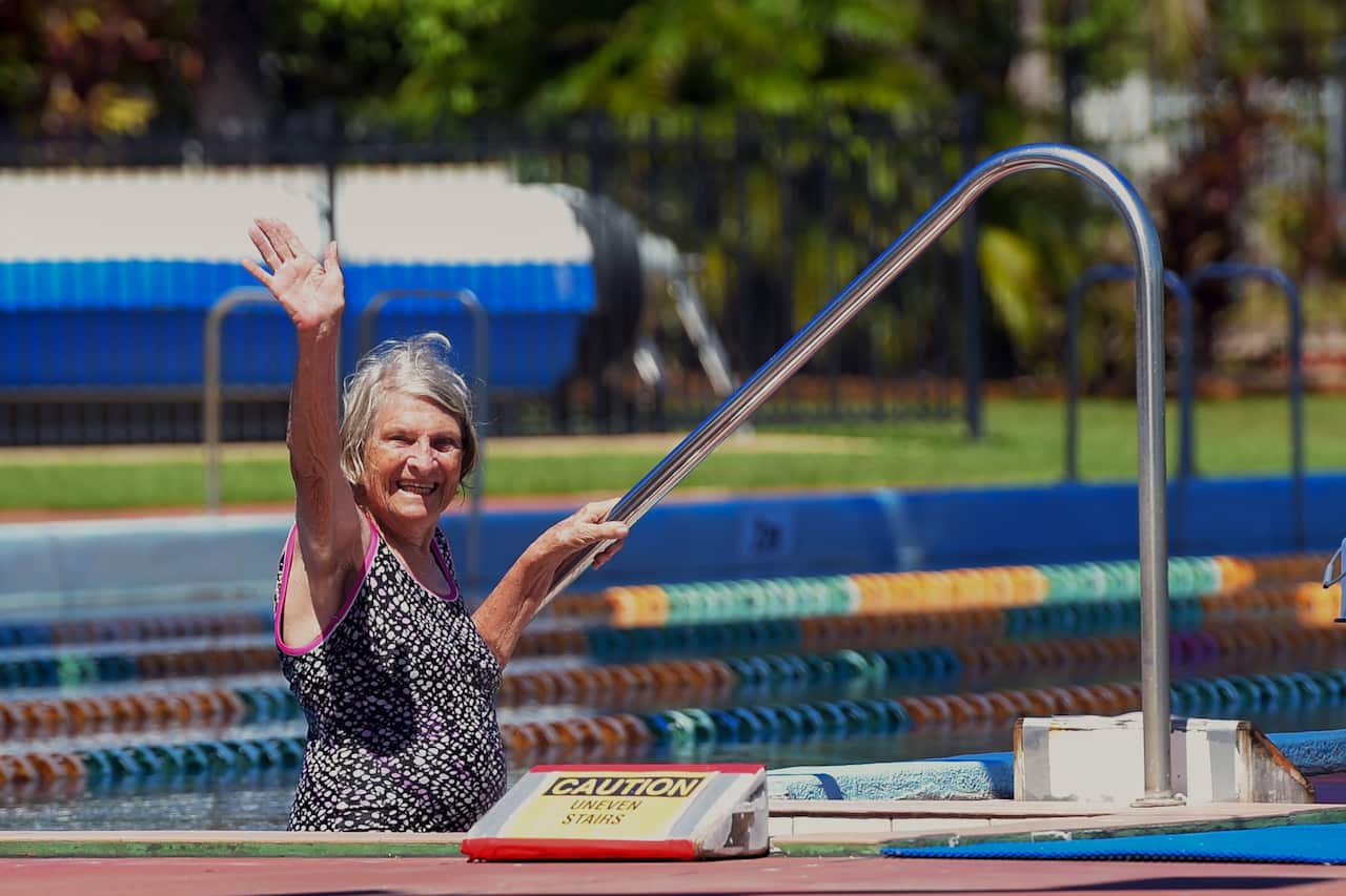 Territorians were allowed to swim in public pools from midday on Friday.
