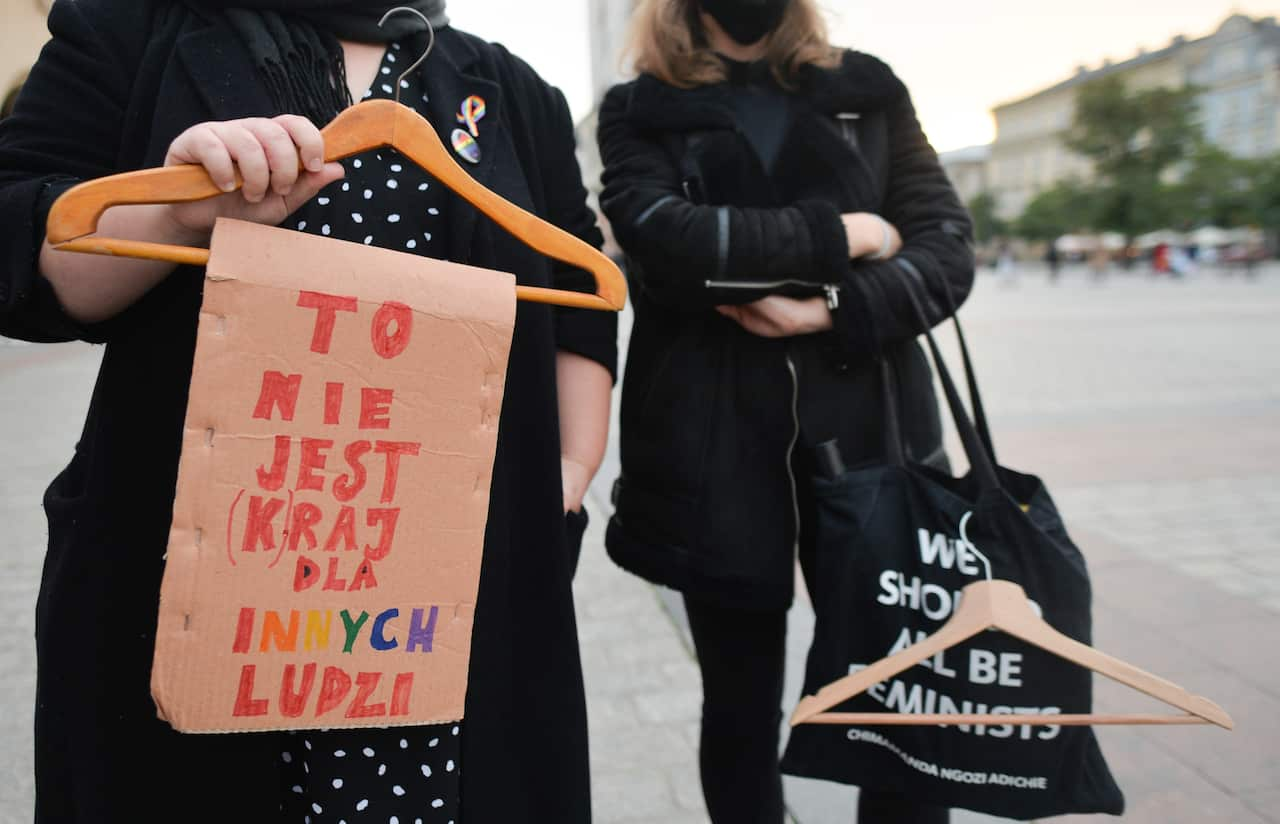 Over fifty pro-choice activists gathered in Krakow's Market Square on Friday to protest further restrictions on abortion in Poland.