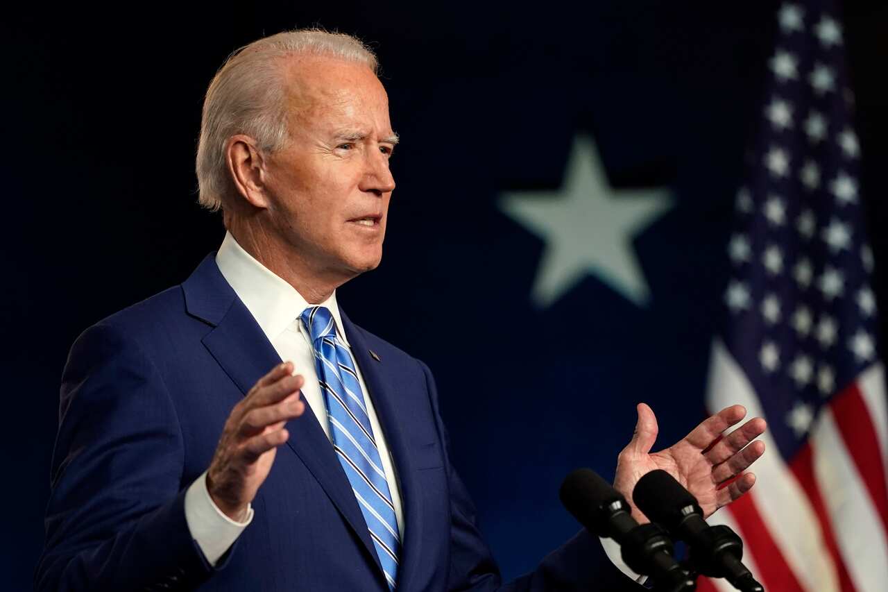 Joe Biden speaks in Wilmington, Delaware. 