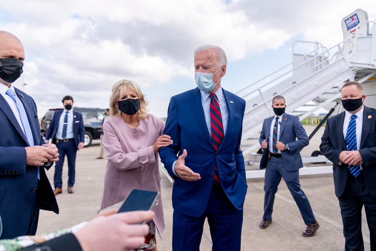 A file photo of Joe Biden during the US presidential campaign. 