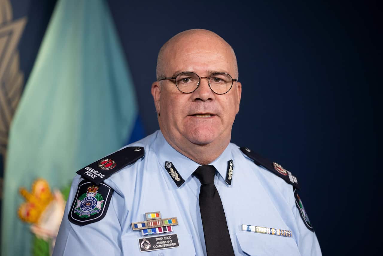 Queensland Assistant Commissioner Brian Codd addresses the media during a press conference in Brisbane on 9 February, 2021.