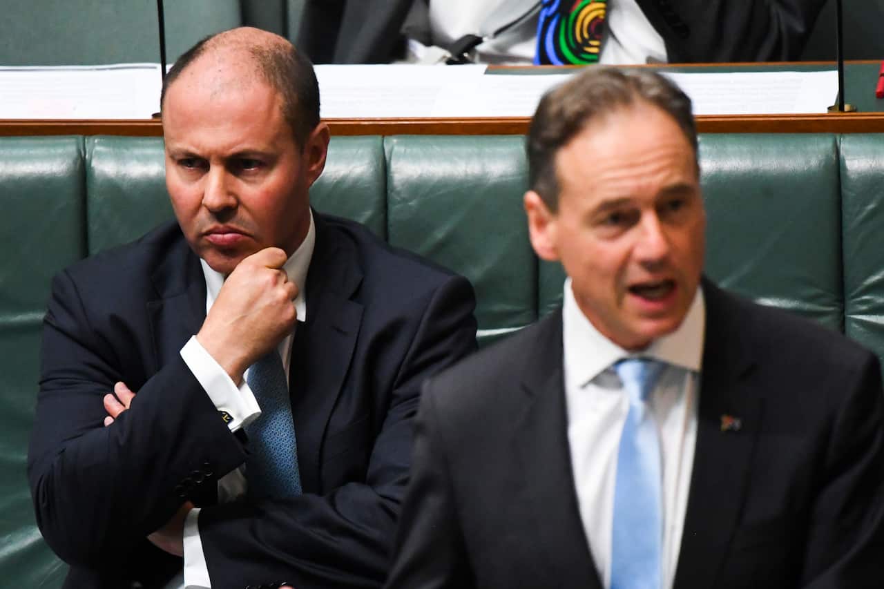 Australian Treasurer Josh Frydenberg and Health Minister Greg Hunt