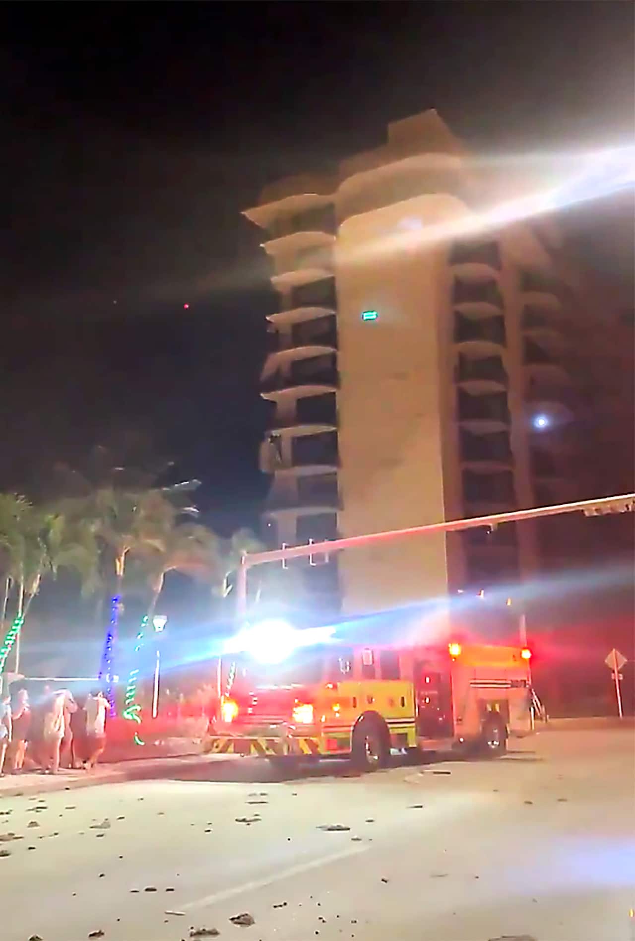 A partial building collapse in Miami, Florida.
