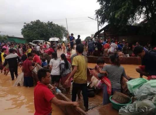 An image reportedly taken after the dam collapsed.