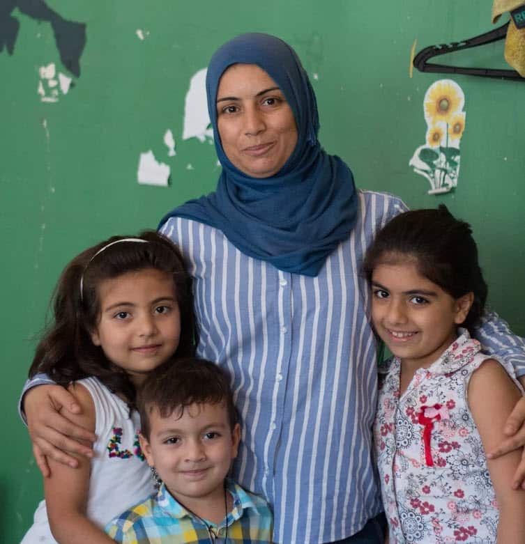 Ufran Sufi with her children