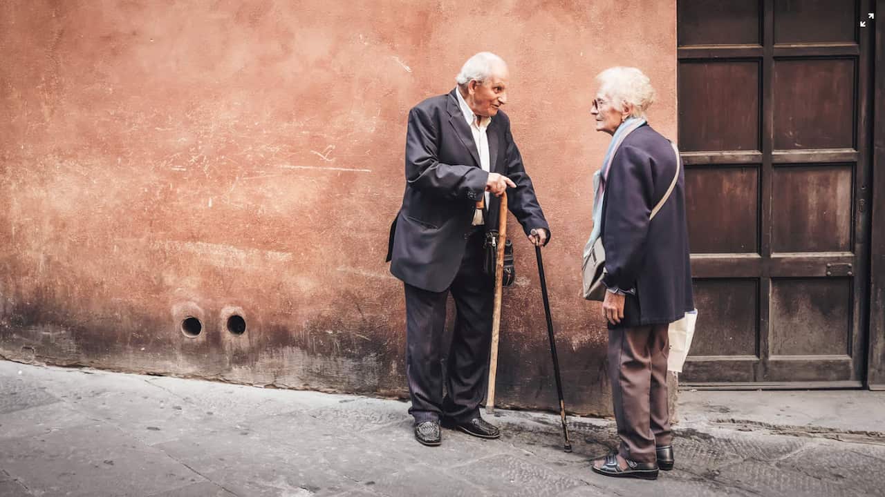 two people talking