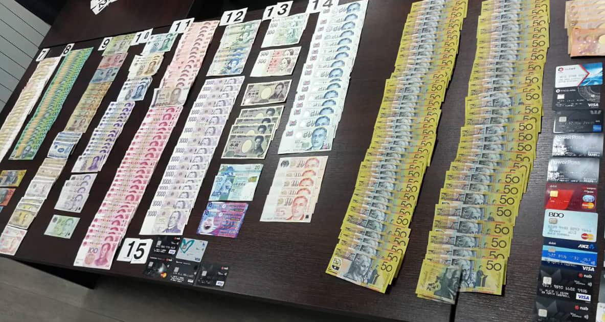 Police seized a bag full of cash.