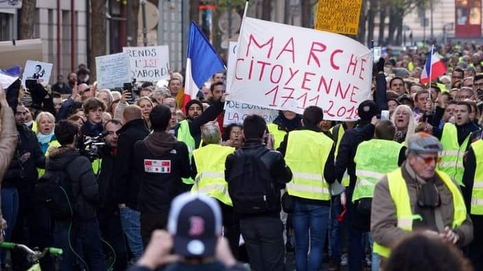 The 'yellow jackets' protesters.