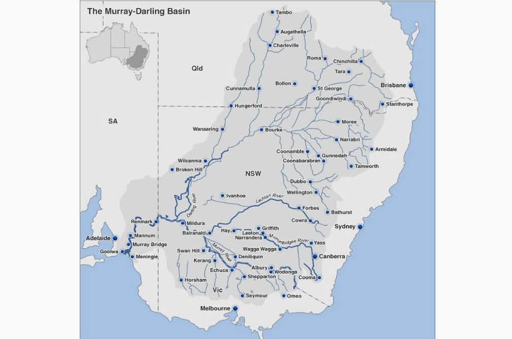 The Murray-Darling Basin drains one-seventh of the Australian continent, and represents one-third of its agricultural production.