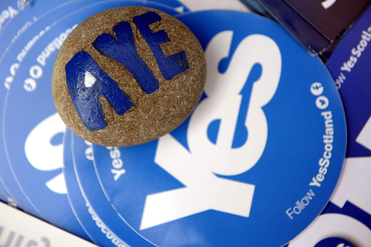 Scottish pro-independence paraphernalia.