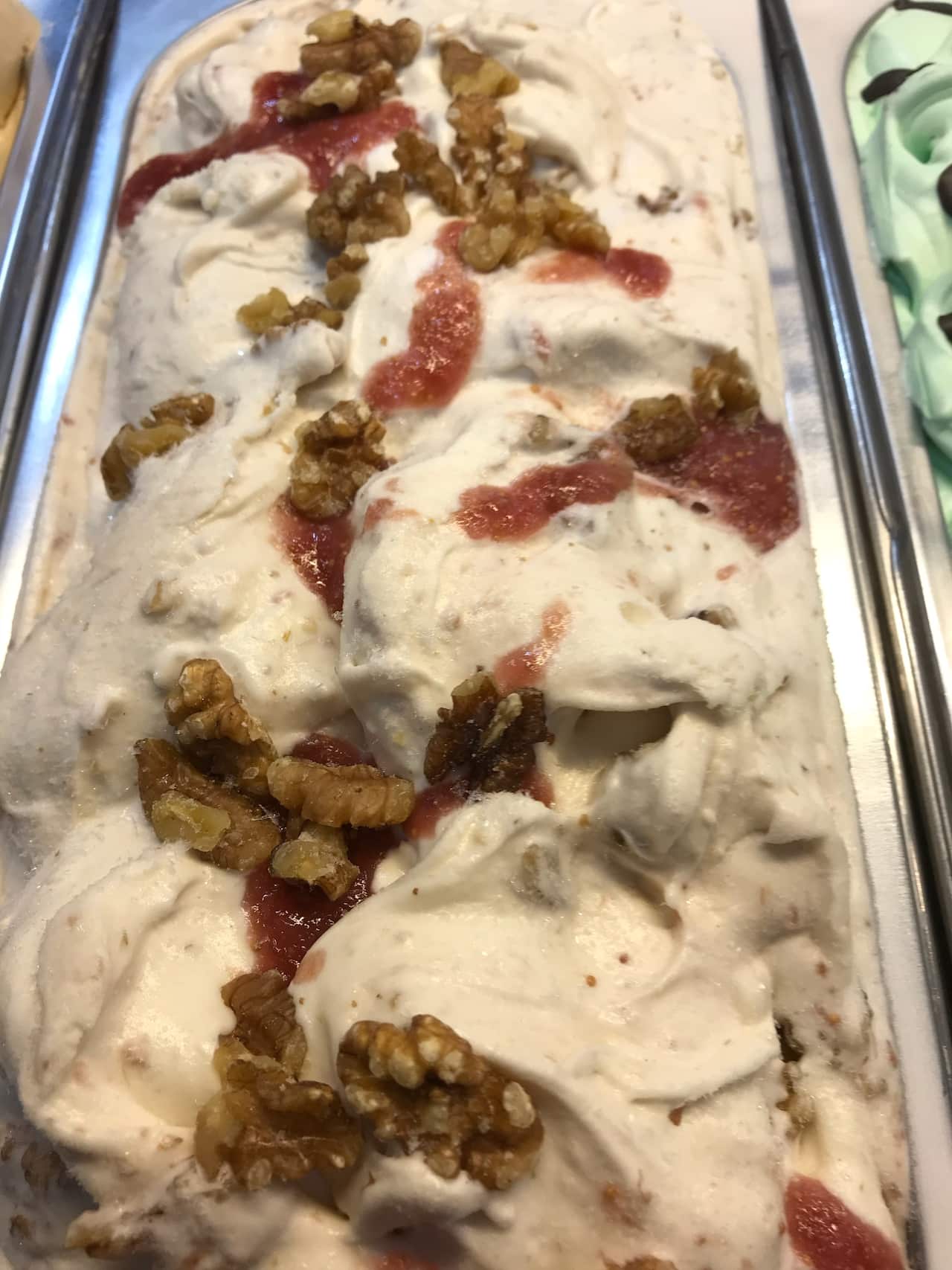 The pear, fig, walnut and gorgonzola gelato.