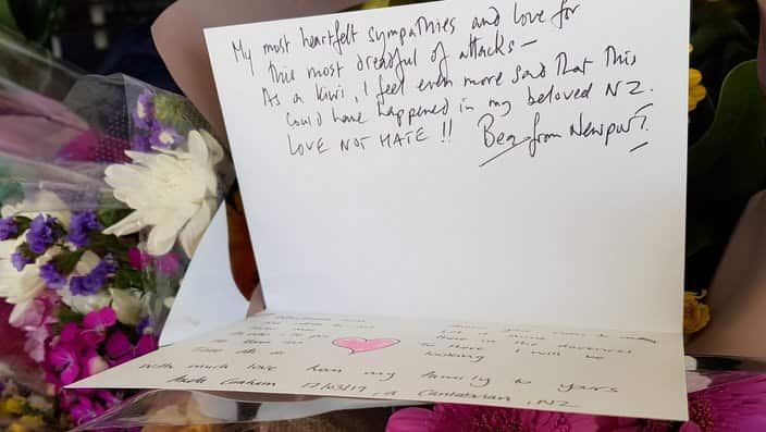 Messages of love and support have been left at mosques. 