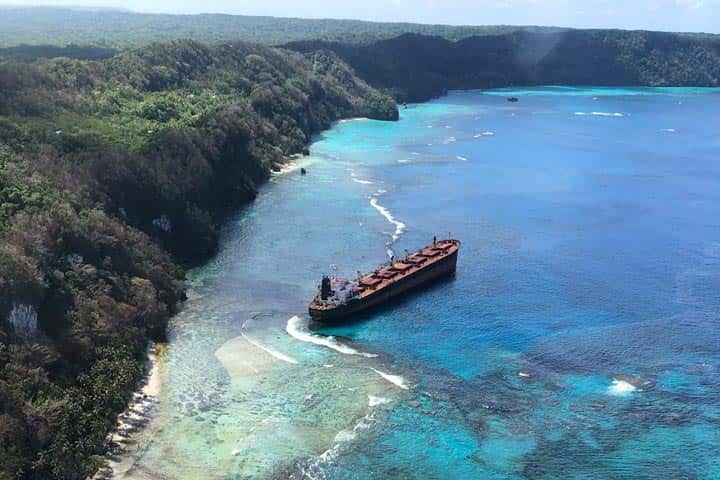 A salvage operation is underway after the MV Solomon Trader ran aground. 