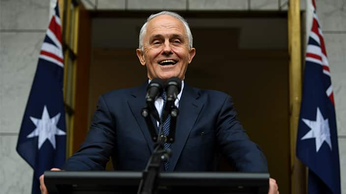 Then Australian Prime Minister Malcolm Turnbull speaks to the media earlier this week.