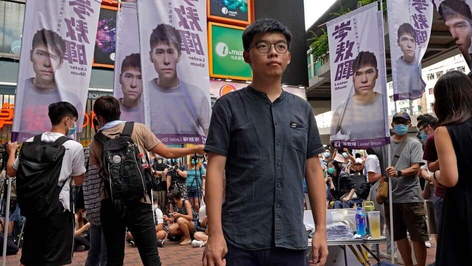 Hong Kong activist Joshua Wong was arrested on Thursday in relation to a protest at the height of the city's pro-democracy unrest last year