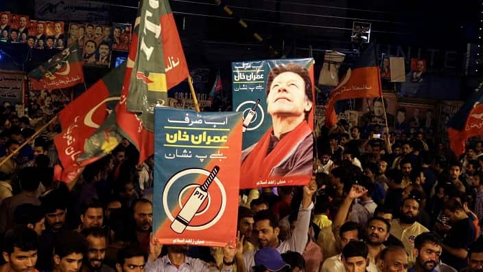 Supporters of Pakistani politician Imran Khan.