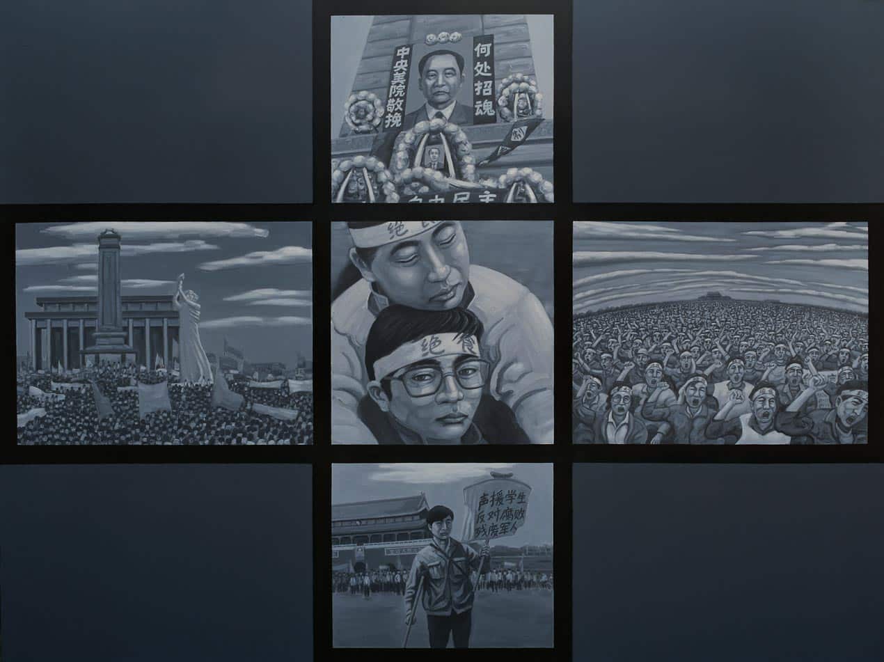 Working in secret, Chinese artist Liu Yi painted faces meant to represent those killed during the June 1989 crackdown on protesters in Beijing's Tiananmen Square (Liu Yi)