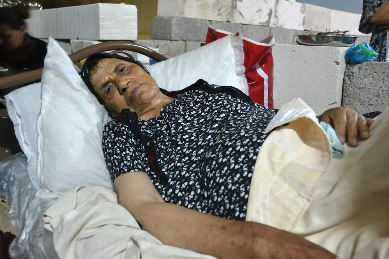 Ghazala Elyas, an Iraqi Christian, in a half-built building in Ankawa, the Christian quarter of Erbil, Iraqi Kurdistan. Mrs Elyas lived under the Islamic State for five days before fleeing the village of Karamlish. (Matthew Clayfield)