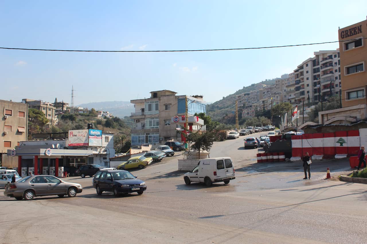 The site of the blast of a suicide bomber: the incident took place during evening rush hour in Choueifat district. 