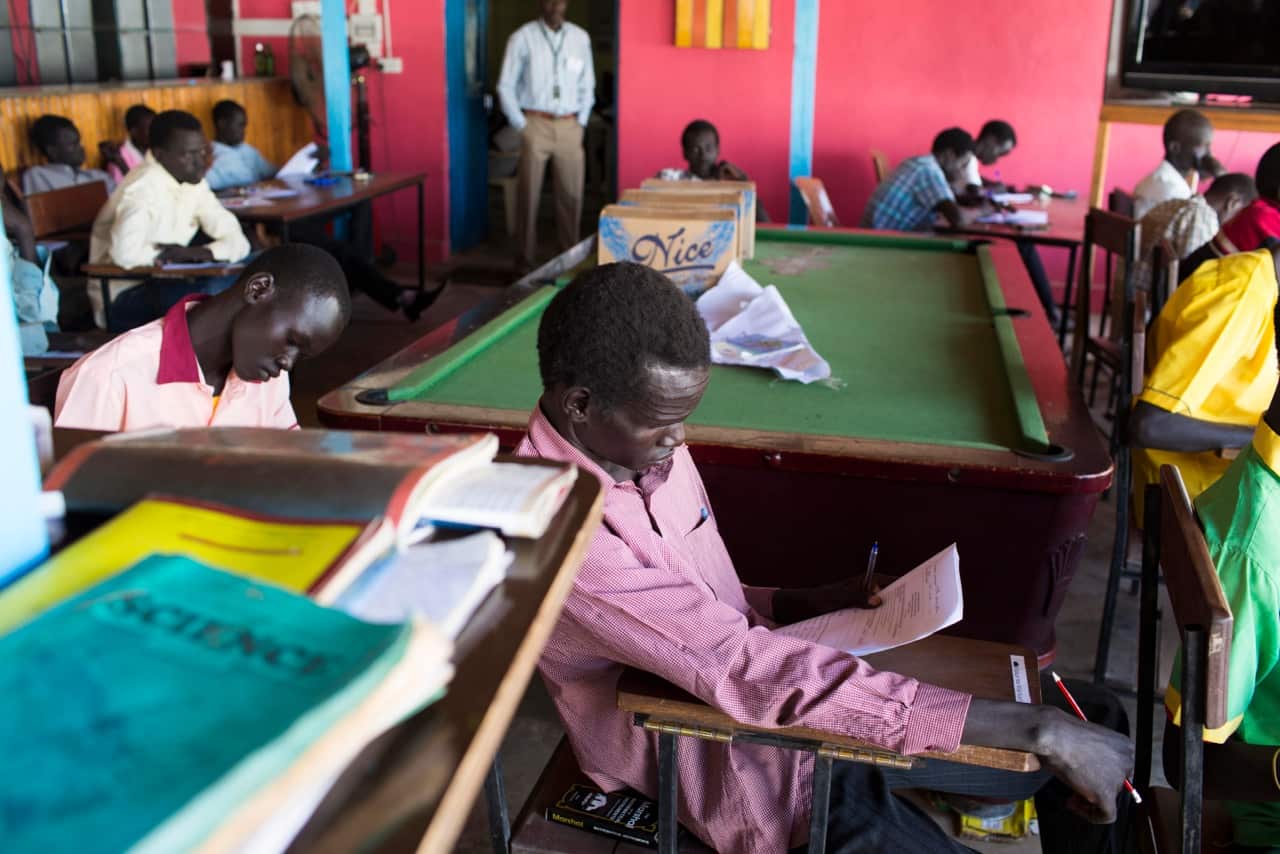 According to the United Nations South Sudan’s adult literacy rate stands at 27 per cent, and 70 per cent of children aged 6–17 years have never set foot in a classroom.