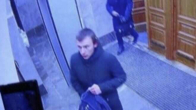 The boy, pictured on CCTV, was later named by local media as Mikhail Zhlobitsky