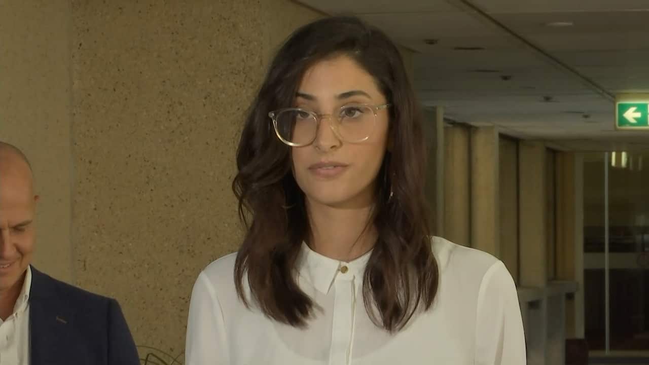 Hazem Hamouda's daughter Lamisse Hamouda addresses media in Brisbane after her father wasn freed from an Egyptian prison, where he was detained without charge.