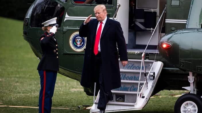 President Trump arriving at the white house after Mueller investigation concluded. He says he's not read the report.