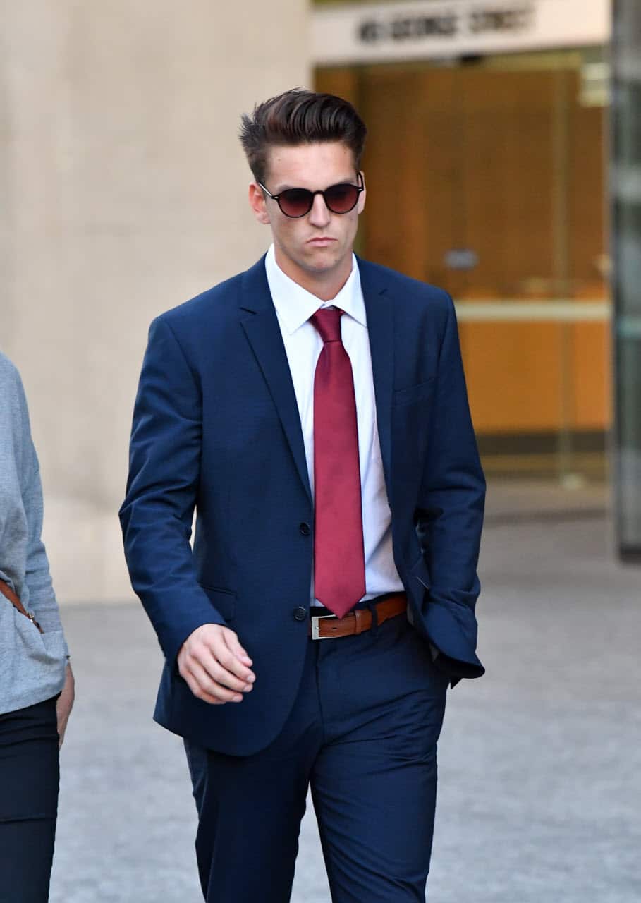 Jacob Watson leaves the District Court in Brisbane, Wednesday, July 26, 2017. 