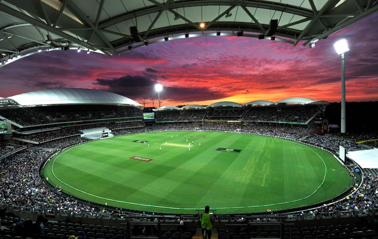 File image of the Adelaide Oval under lights from a cricket Test between Australia and New Zealand in November, 2015. (AAP)