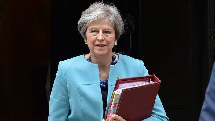 Prime Minister Theresa May leaves 10 Downing Street, London, for the House of Commons to face Prime Minister's Questions.. Picture date: Wednesday May 16, 2018. See PA story POLITICS PMQs. Photo credit should read: Kirsty O'Connor/PA Wire