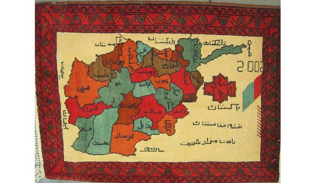 Afghan rug depicting war