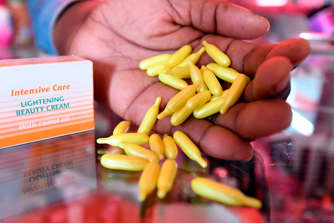 Capsules and cream used for skin lightening.