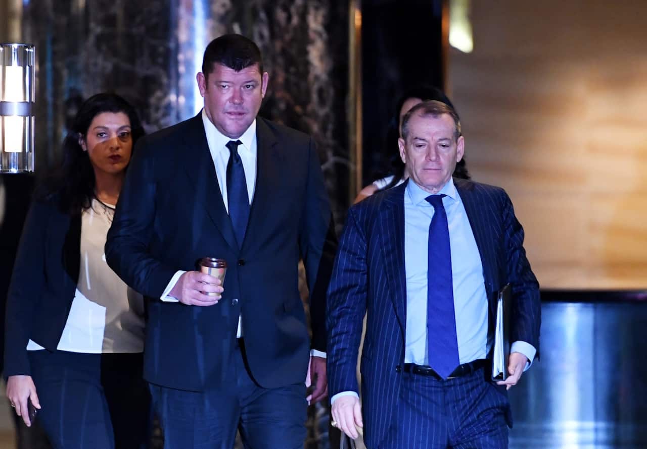 File image: James Packer and Crown Resorts executive chairman John Alexander (right) 