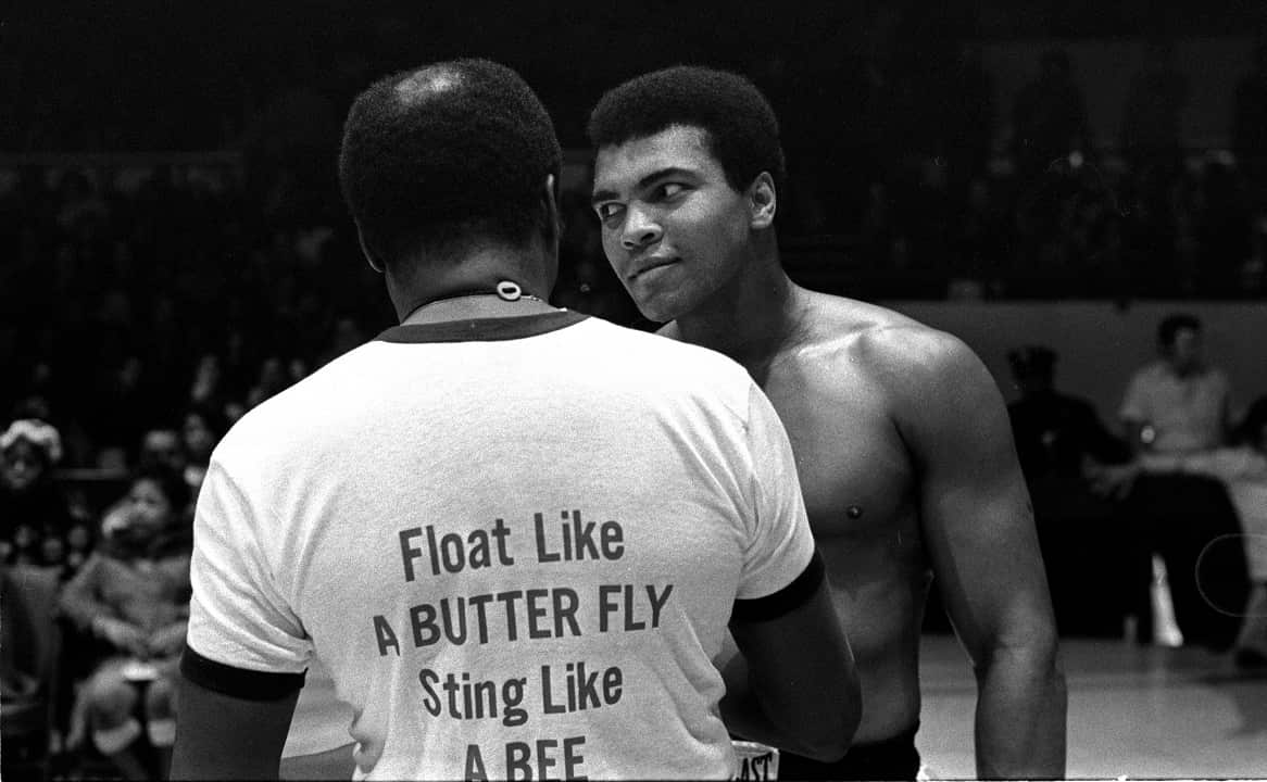 December 1970: Muhammad Ali trains for a fight against Oscar Bonavena. The boxing great refused military service during the Vietnam War.