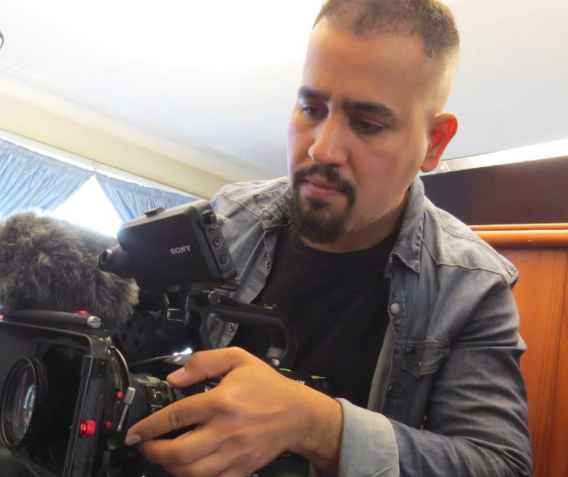 Filmmaker Ali Azeez on location.