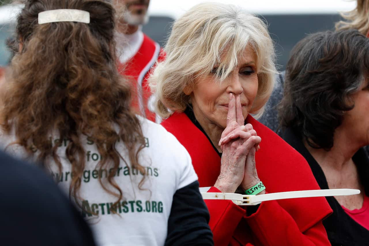 Fonda was also arrested on 25 October outside Capital Hill at a previous climate protest.