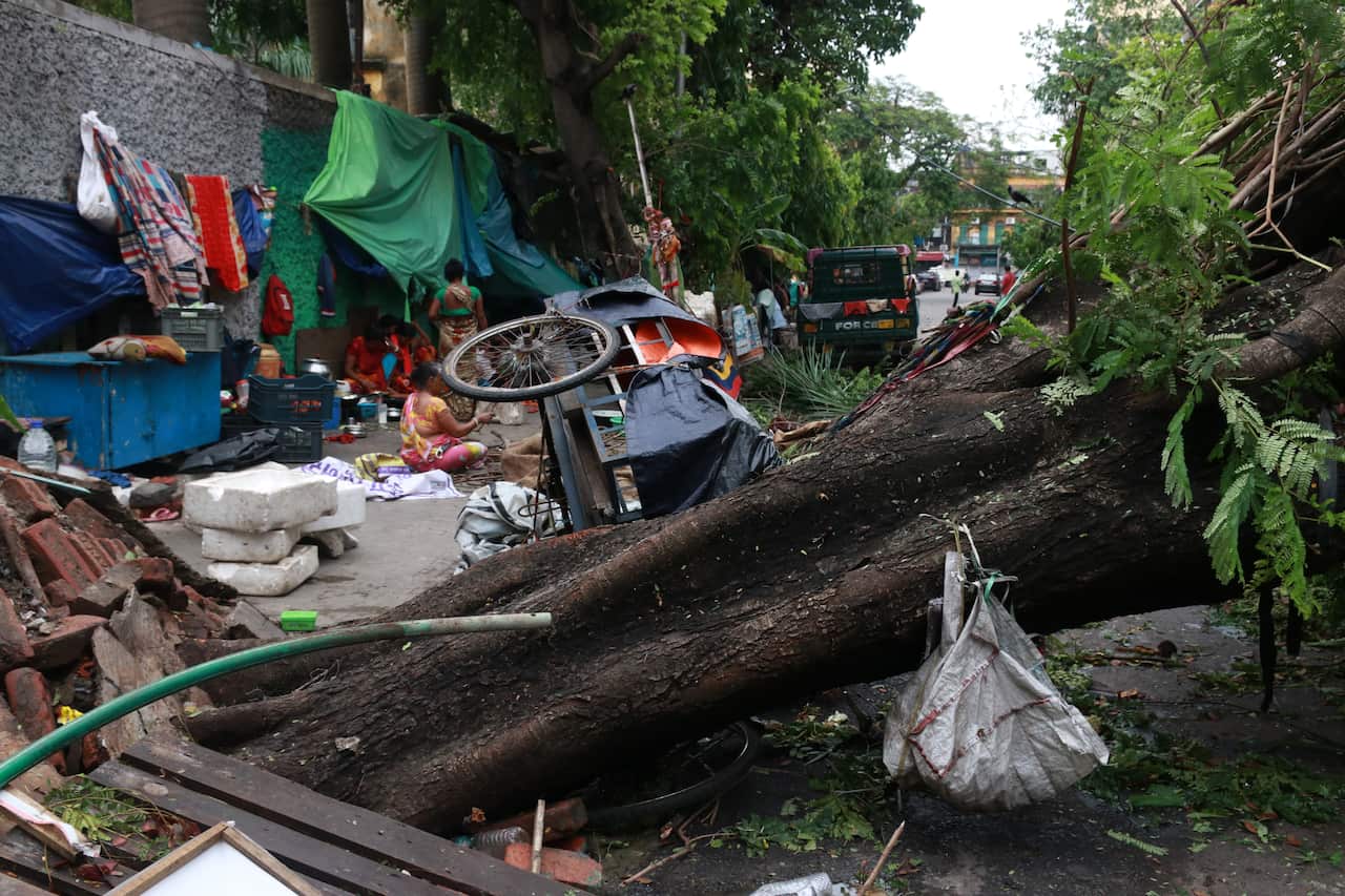 At least 22 people died as the fierce cyclone hit parts of Bangladesh and eastern India (AAP)